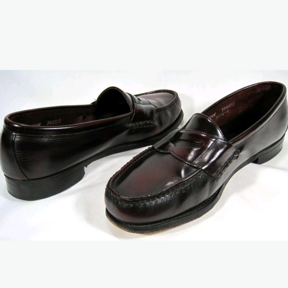 Dexter Men's Burgundy Penny Loafers Size: 9.5WW
